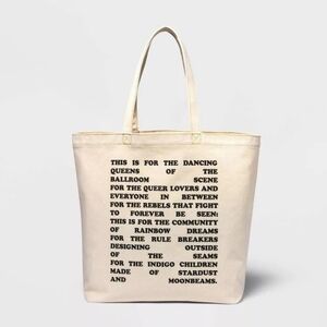 New Pride Blu Poem Tote Bag - Cream